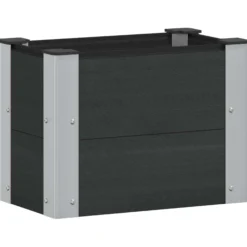 Arriate Elevado Negro 50 X 30 X 36 Cm Wpc Y Aluminio