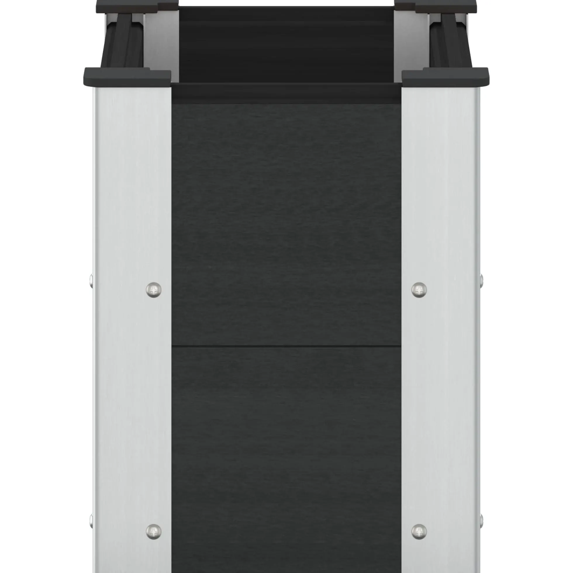 Arriate Elevado Negro 50 X 30 X 36 Cm Wpc Y Aluminio