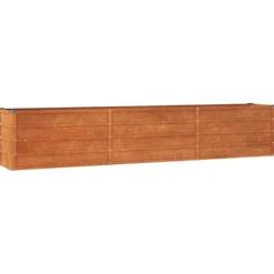 Arriate Oxidado De Acero Corten 240x40x45 Cm