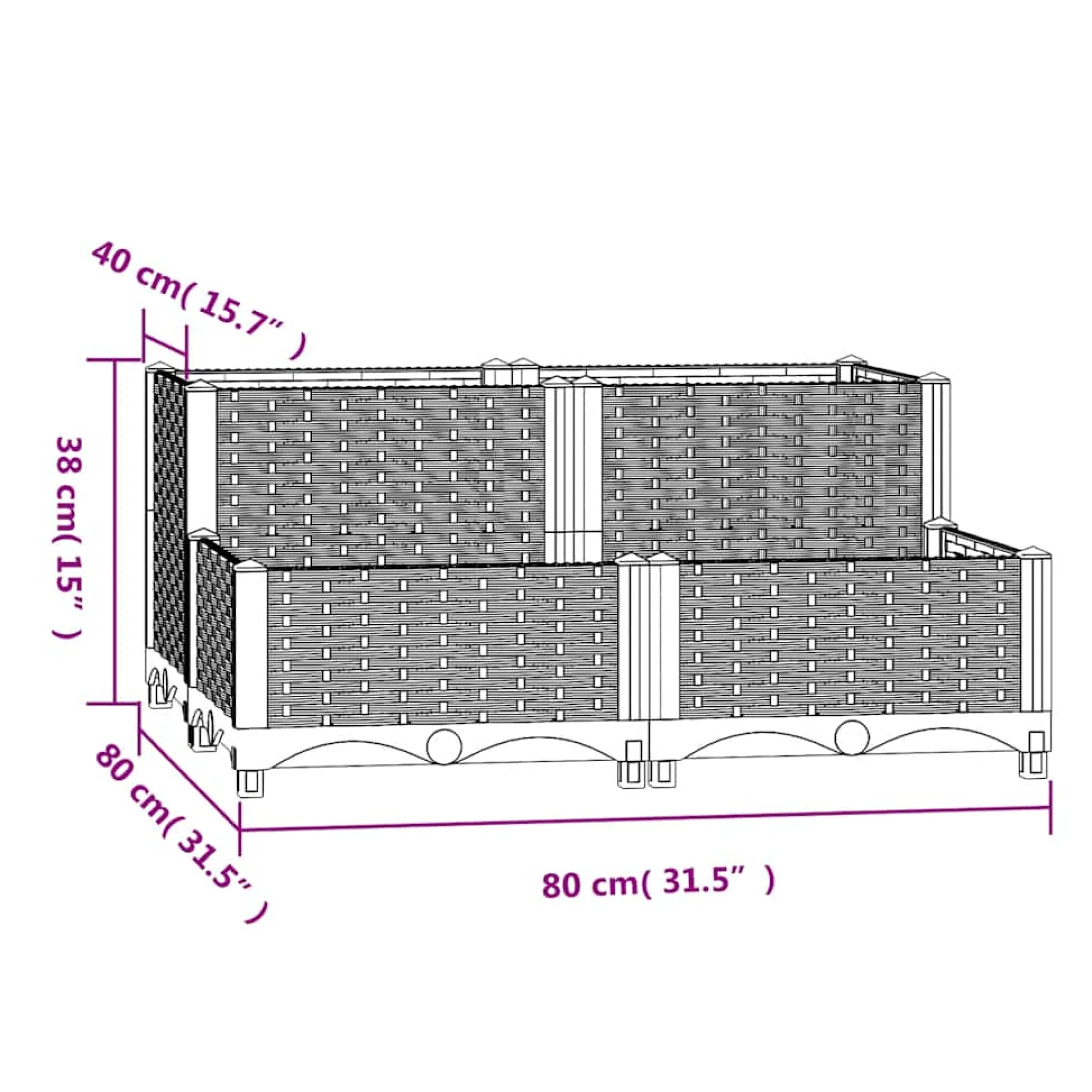 Arriate Polipropileno 80x80x38 Cm