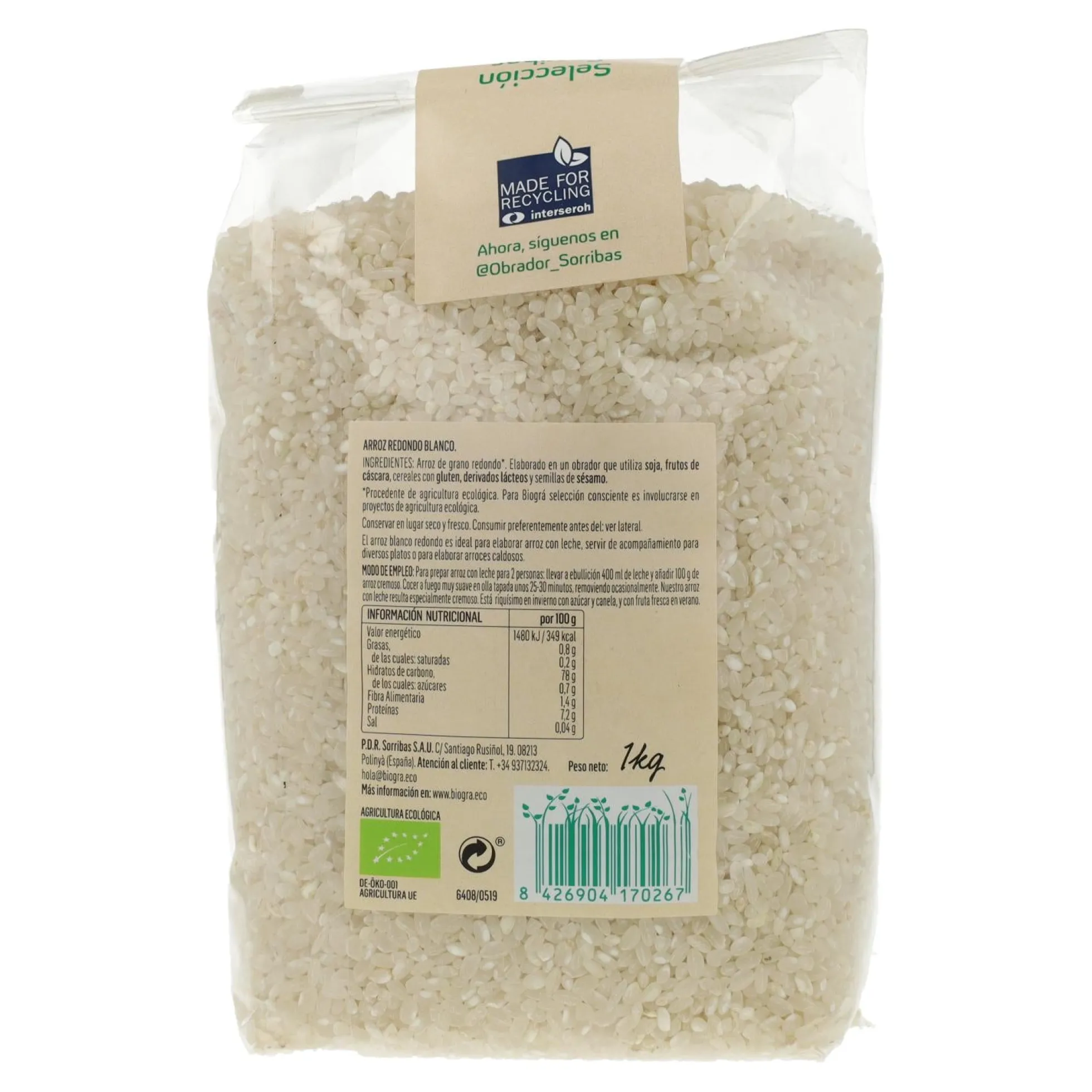 Arroz blanco BIO Biogrà, 1 Kg