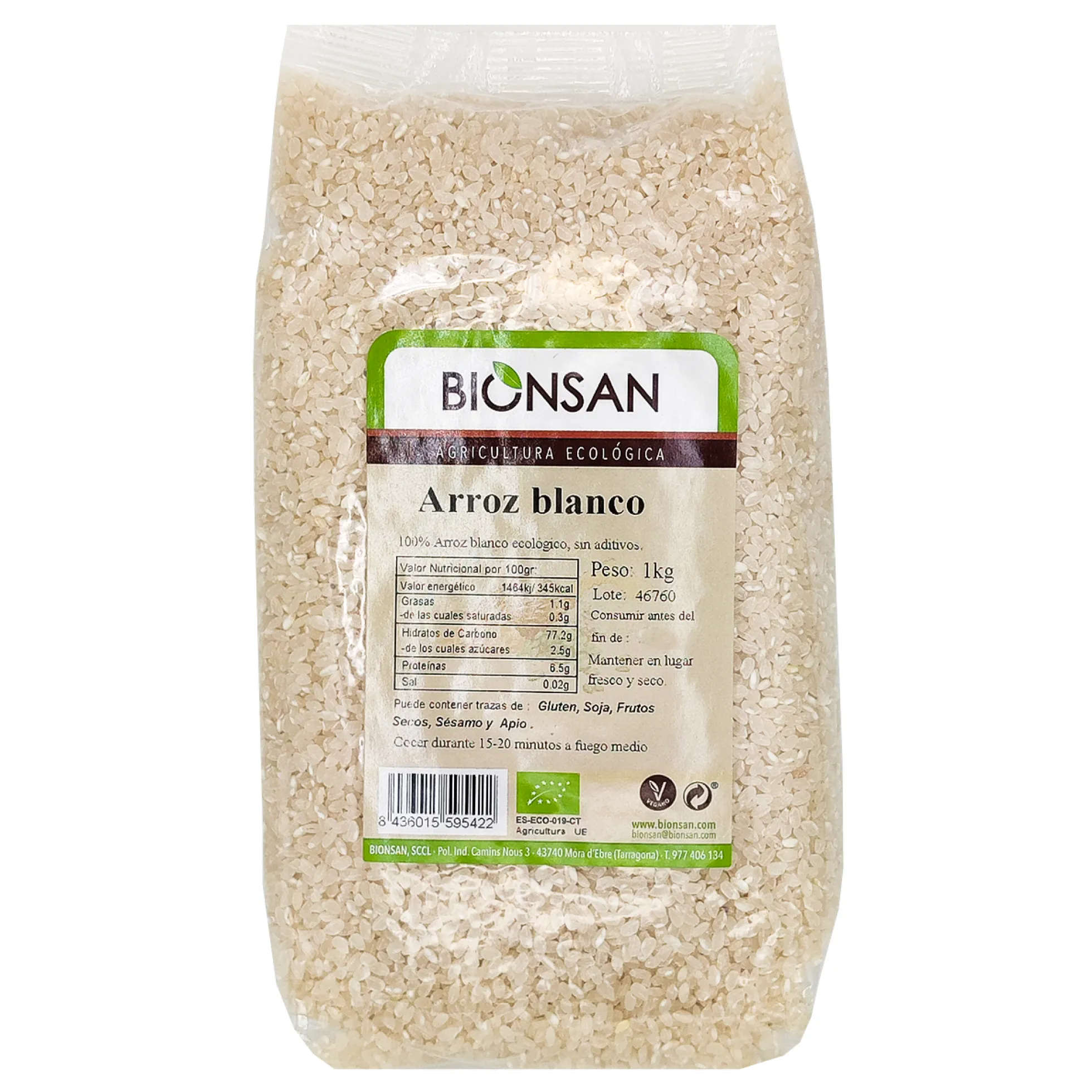 Arroz Blanco Redondo Eco Bionsan 1kg