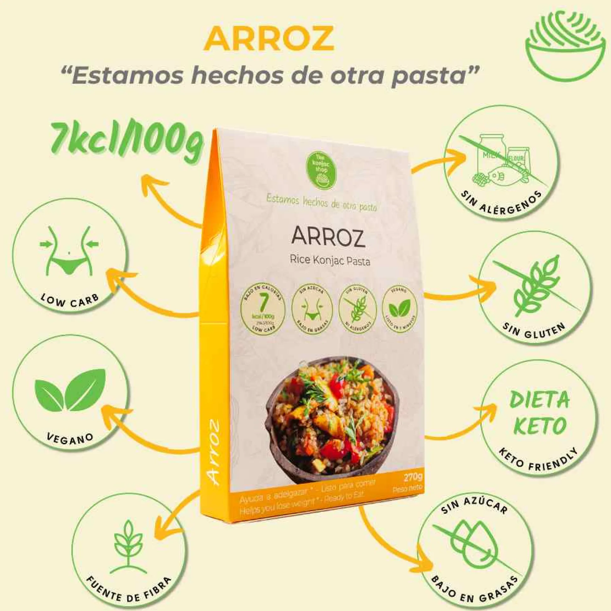 Arroz de konjac The Konjac Shop 270g