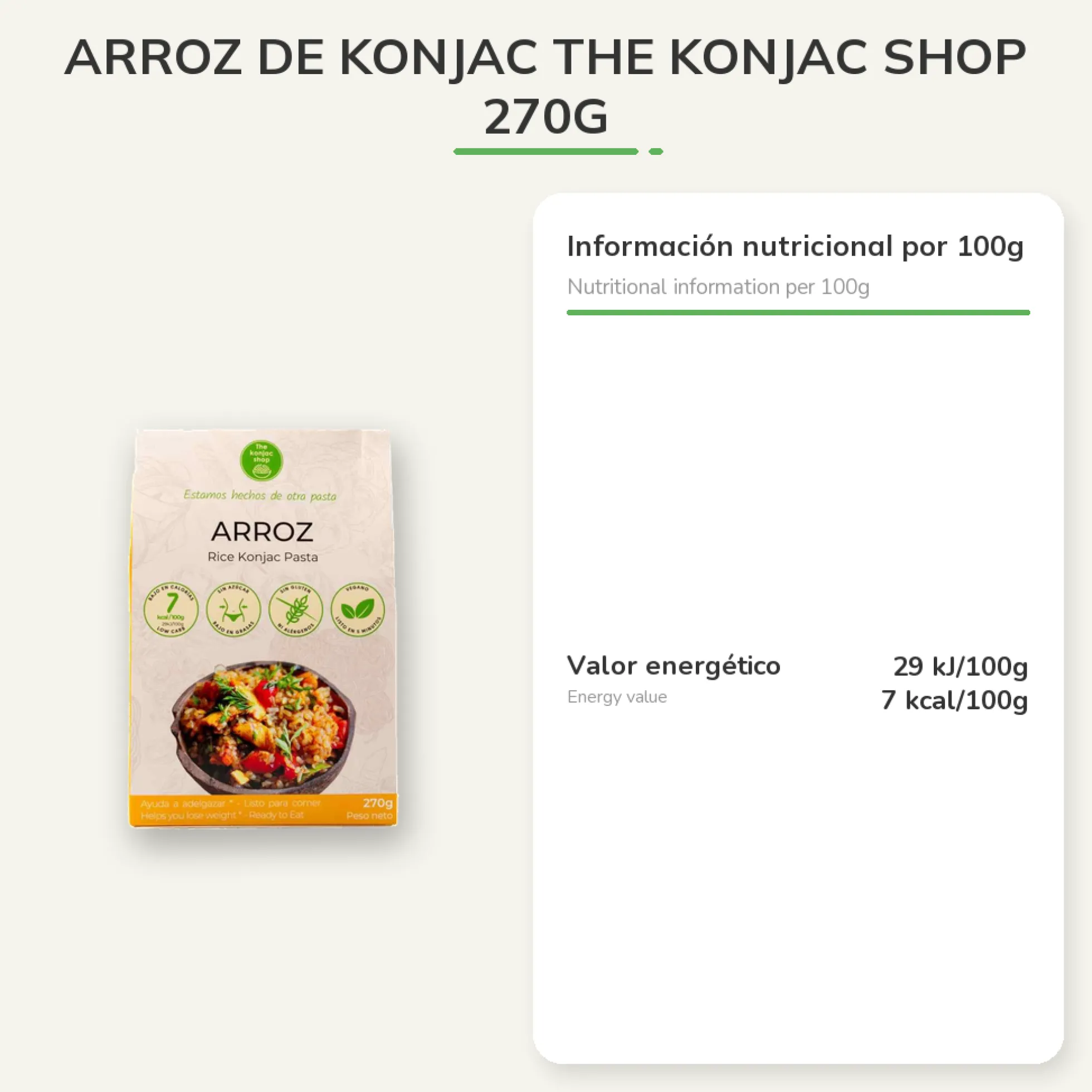 Arroz de konjac The Konjac Shop 270g