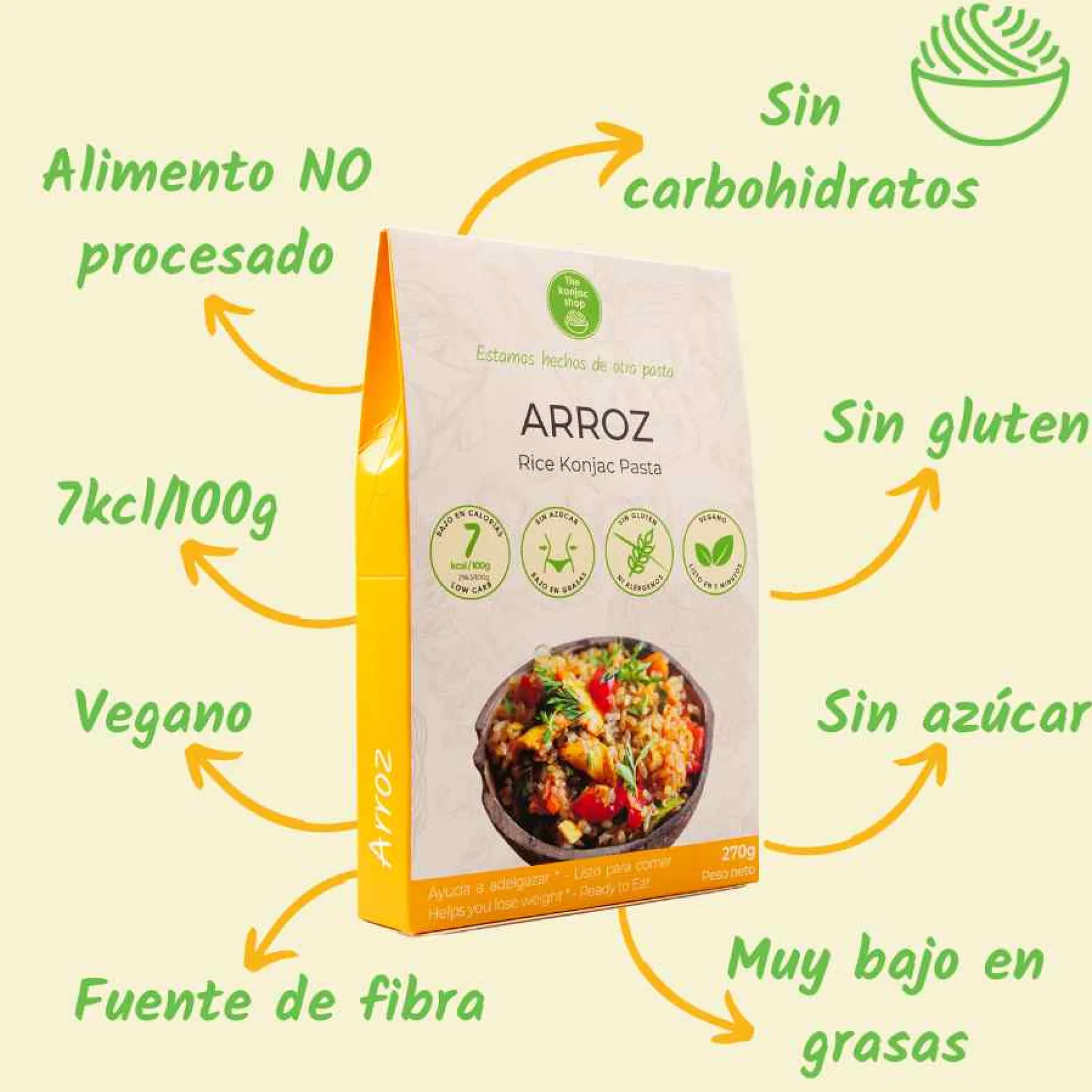 Arroz de konjac The Konjac Shop 270g