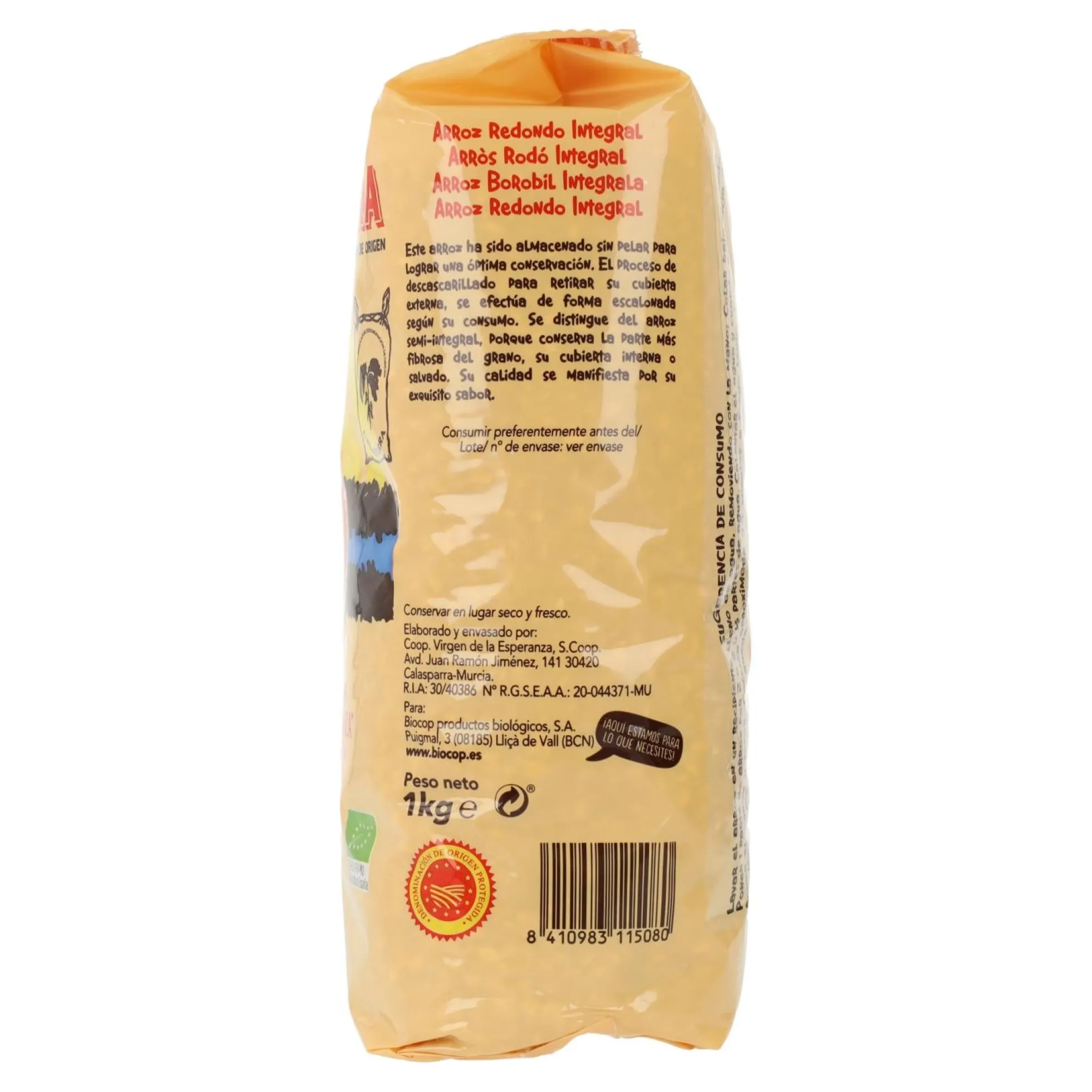 Arroz integral Calasparra Biocop 1Kg