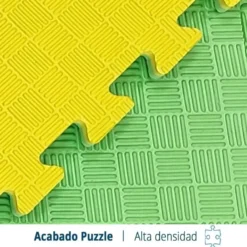 Artatami® Tatami Puzzle 1x1x20 mm Amarillo - Verde Pack Ahorro【10 Unidades】Gimnasios - Fitness - Pilates - Yoga