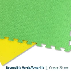 Artatami® Tatami Puzzle 1x1x20 mm Amarillo - Verde Pack Ahorro【20 Unidades】Gimnasios - Fitness - Pilates - Yoga
