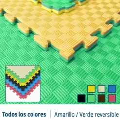 Artatami® Tatami Puzzle 1x1x20 mm Amarillo - Verde Pack Ahorro【30 Unidades】Gimnasios - Fitness - Pilates - Yoga