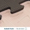 Artatami® Tatami Puzzle 1x1x40 mm Marron - Beige Pack Ahorro【4 Unidades】 Alta Densidad EVA – Judo, BJJ, MMA y Lucha