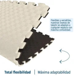 Artatami® Tatami Puzzle 1x1x20 mm Marron - Beige Pack Ahorro【20 Unidades】Gimnasios - Fitness - Pilates - Yoga