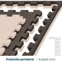 Artatami® Tatami Puzzle 1x1x20 mm Marron - Beige Pack Ahorro【4 Unidades】Gimnasios - Fitness - Pilates - Yoga
