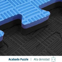 Artatami® Tatami Puzzle 1x1x20 mm Negro - Azul Pack Ahorro【20 Unidades】Gimnasios - Fitness - Pilates - Yoga