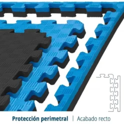 Artatami® Tatami Puzzle 1x1x20 mm Negro - Azul Pack Ahorro【30 Unidades】Gimnasios - Fitness - Pilates - Yoga