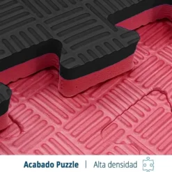 Artatami® Tatami Puzzle 1x1x20 mm Rojo - Negro Pack Ahorro【20 Unidades】Gimnasios - Fitness - Pilates - Yoga