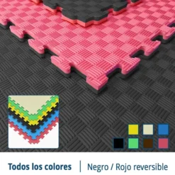 Artatami® Tatami Puzzle 1x1x20 mm Rojo - Negro Pack Ahorro【4 Unidades】Gimnasios - Fitness - Pilates - Yoga