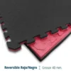 Artatami® Tatami Puzzle 1x1x40 mm Rojo - Negro Pack Ahorro【4 Unidades】 Alta Densidad EVA – Judo, BJJ, MMA y Lucha