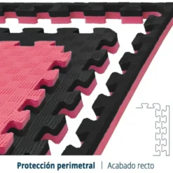 Artatami® Tatami Puzzle 1x1x40 mm Rojo - Negro Pack Ahorro【4 Unidades】 Alta Densidad EVA – Judo, BJJ, MMA y Lucha