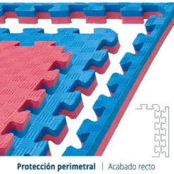 Artatami® Tatami Puzzle 1x1x20 mm Rojo - Azul Pack Ahorro【30 Unidades】Gimnasios - Fitness - Pilates - Yoga