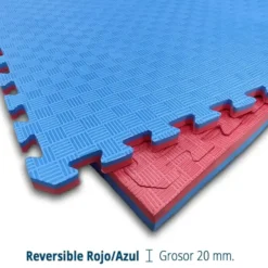 Artatami® Tatami Puzzle 1x1x20 mm Rojo - Azul Pack Ahorro【8 Unidades】Gimnasios - Fitness - Pilates - Yoga