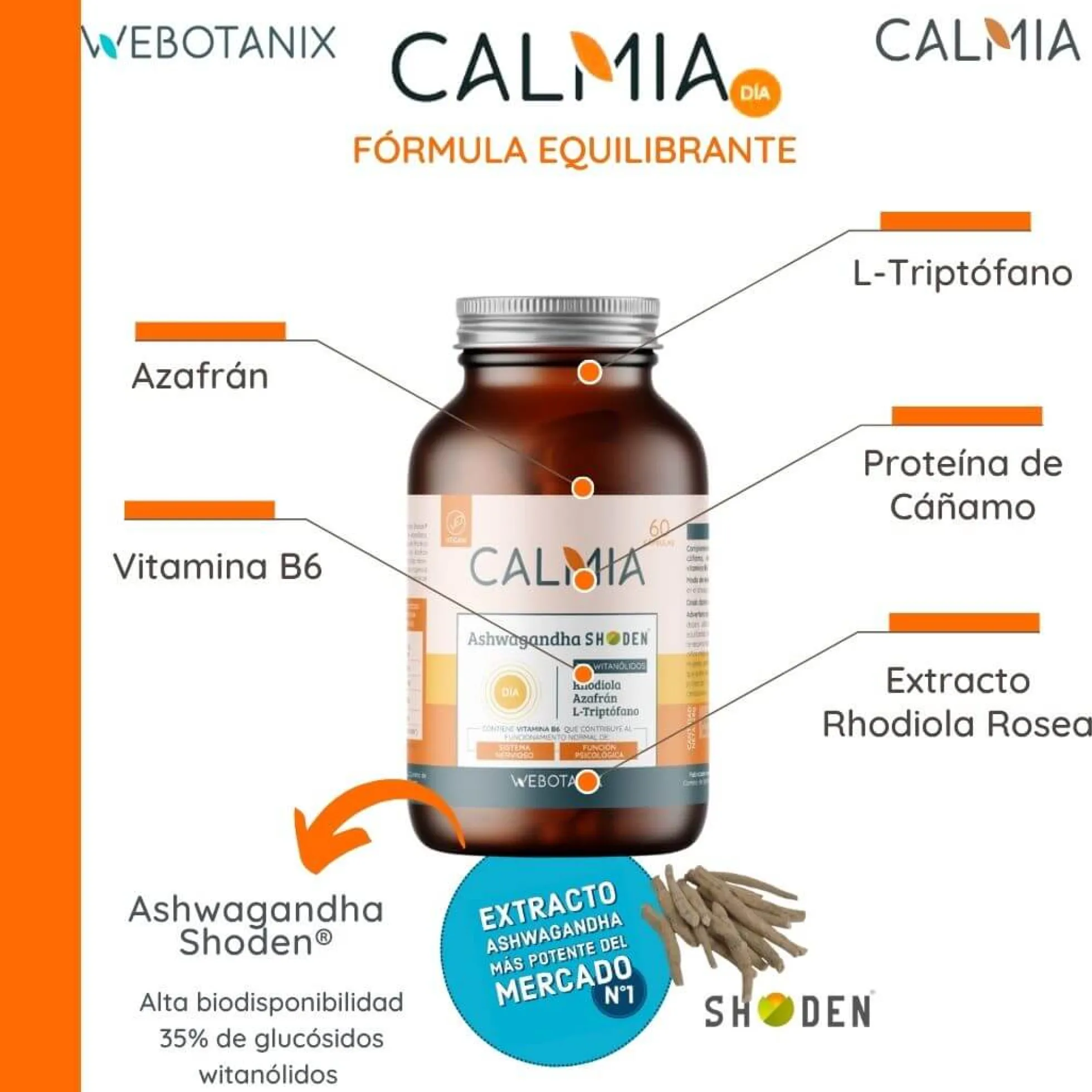 Ashwaganda Shoden Calmia Día 60 cápsulas WeBotanix