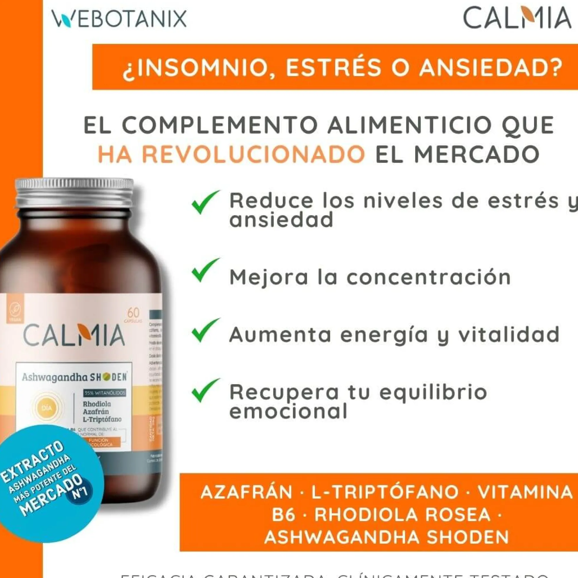 Ashwaganda Shoden Calmia Día 60 cápsulas WeBotanix