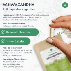 Ashwagandha BIO Planeta Huerto 150 cápsulas