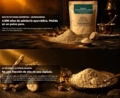 Ashwagandha En Polvo Bio - 500g | Superalimento Ecológico Vegano Para Batidos, Smoothies Y Zumos, Sin Azúcares Añadidos