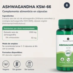 Ashwagandha KSM-66 Planeta Huerto 60 cápsulas