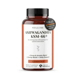 Ashwagandha orgánica ksm-66 + bioperine – antiestrés, energía y equilibrio emocional (120 cápsulas)