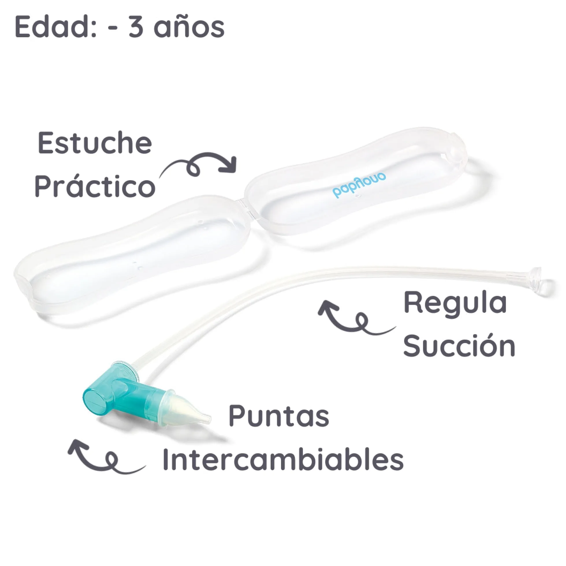 Aspirador Nasal Con Dos Puntas Y Estuche