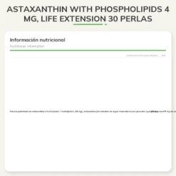 Astaxanthin with Phospholipids 4 mg, Life Extension 30 perlas