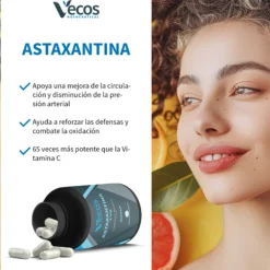 Astaxantina Natural 4 Mg Vecos 90 Cápsulas | Protección Antioxidante Potente | Microalga Haematococcus Pluvialis