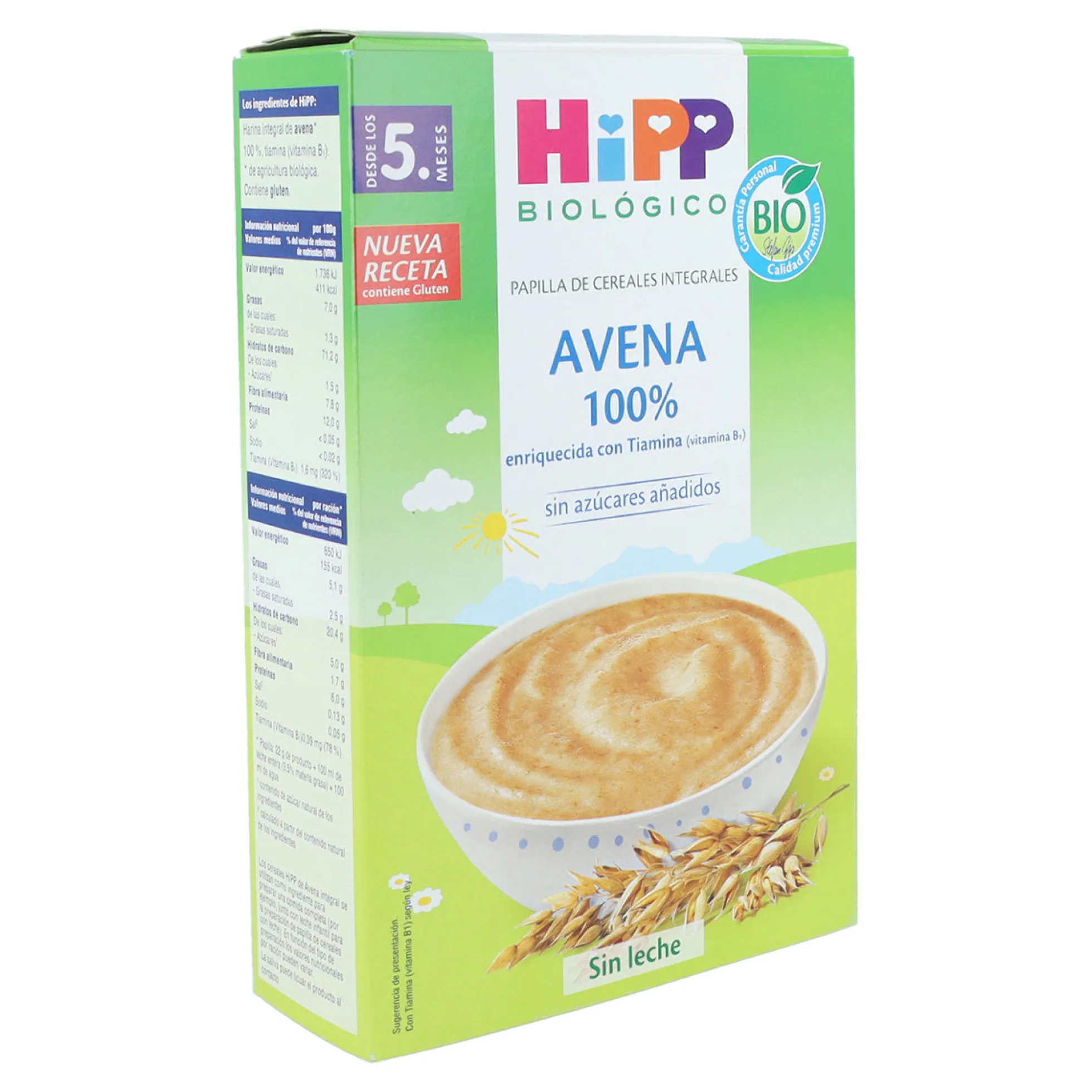 Avena 100% papilla de cereal BIO 200 g