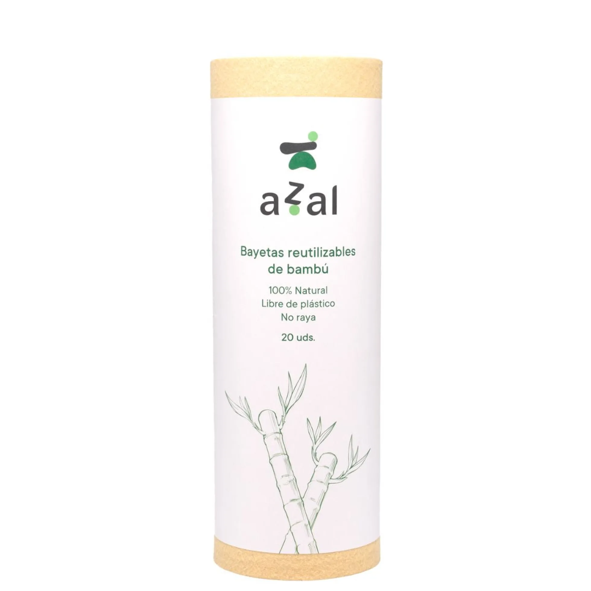 Azal-Bayeta de fibra de bambú 30x50. Rollo de 20 uds. Sin blanquear. 100 gsm