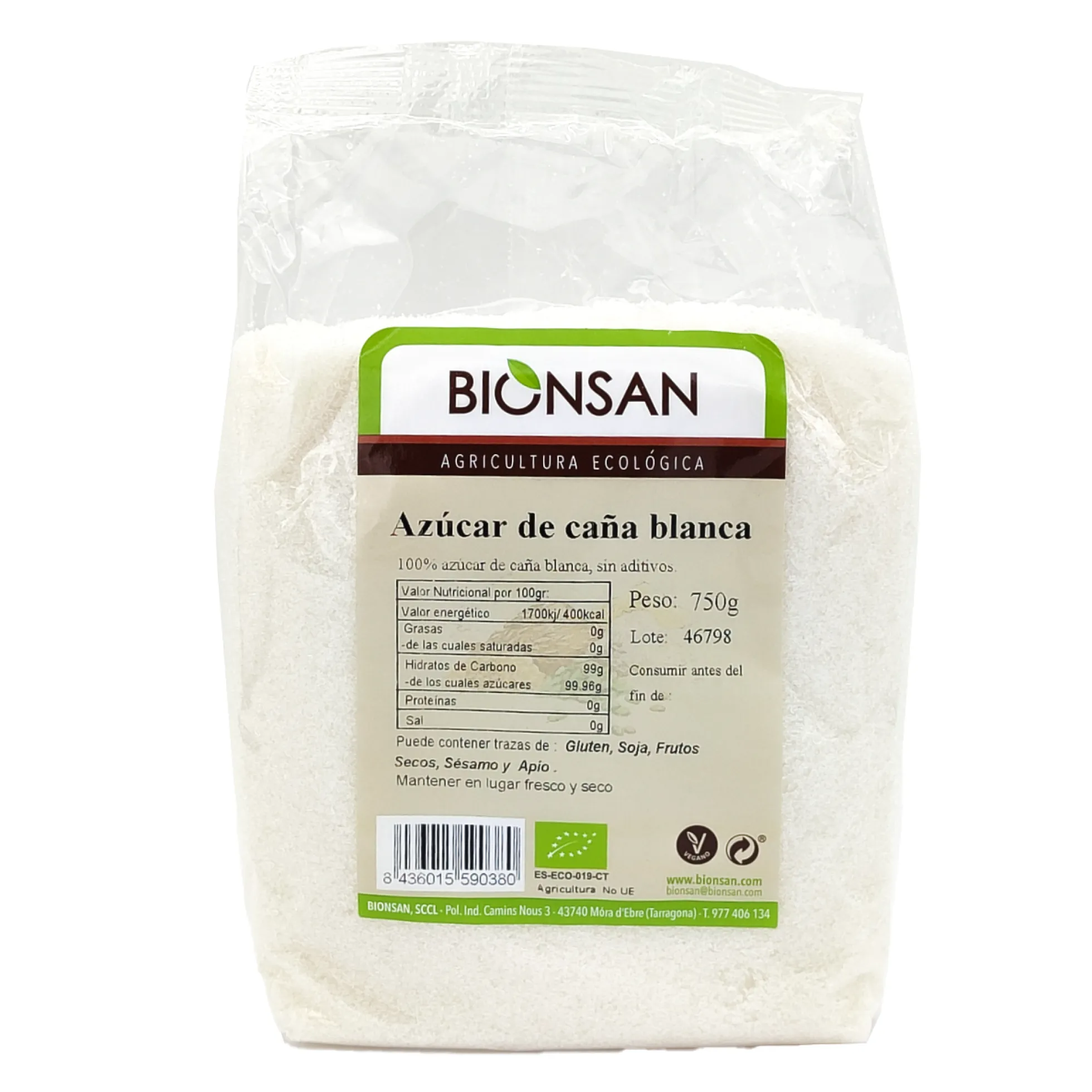 Azúcar De Caña Blanco Eco Bionsan 750gr