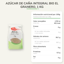 Azúcar de Caña Integral Bio El Granero, 1 kg