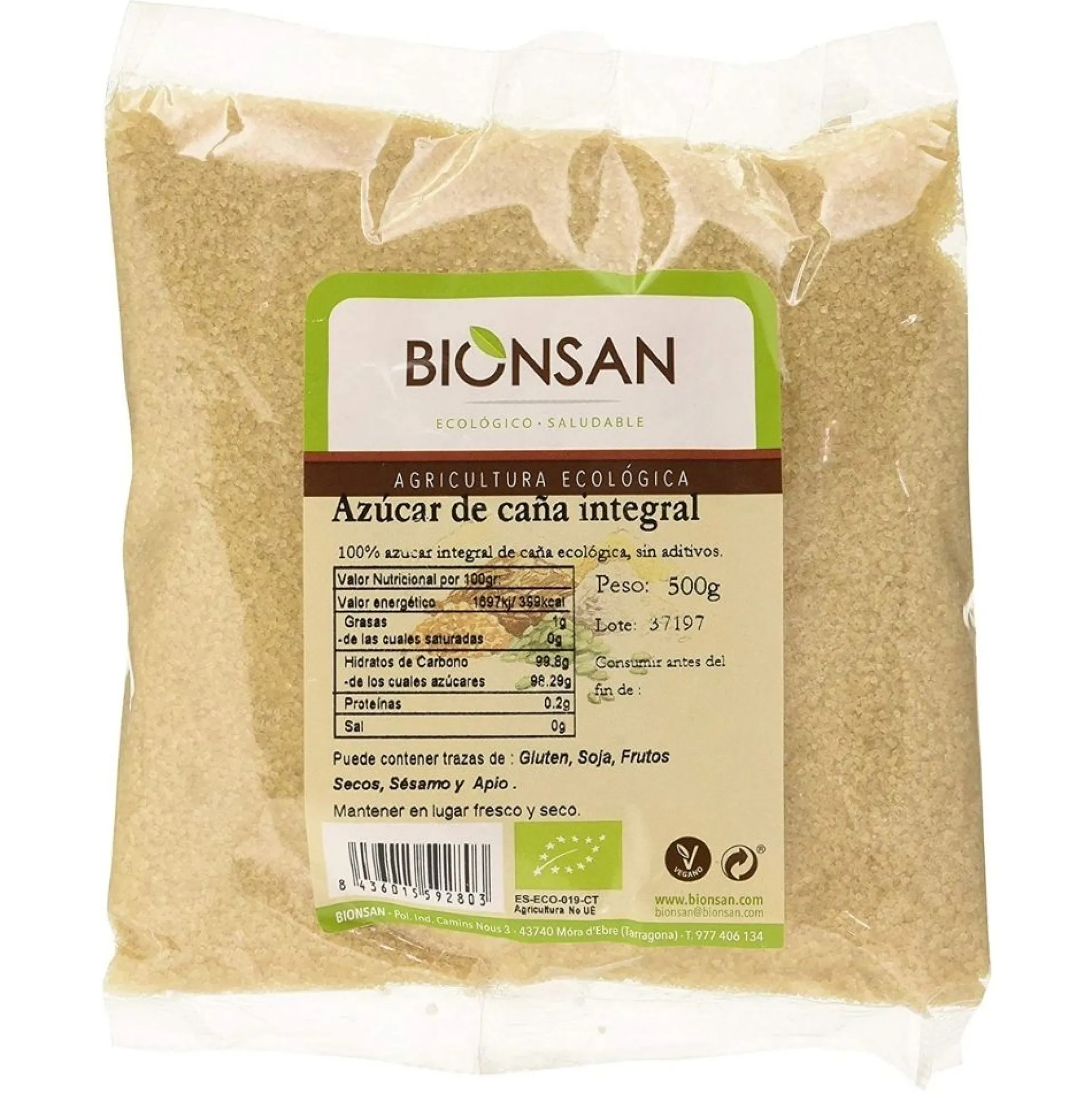 Azúcar De Caña Integral Eco Bionsan 500gr