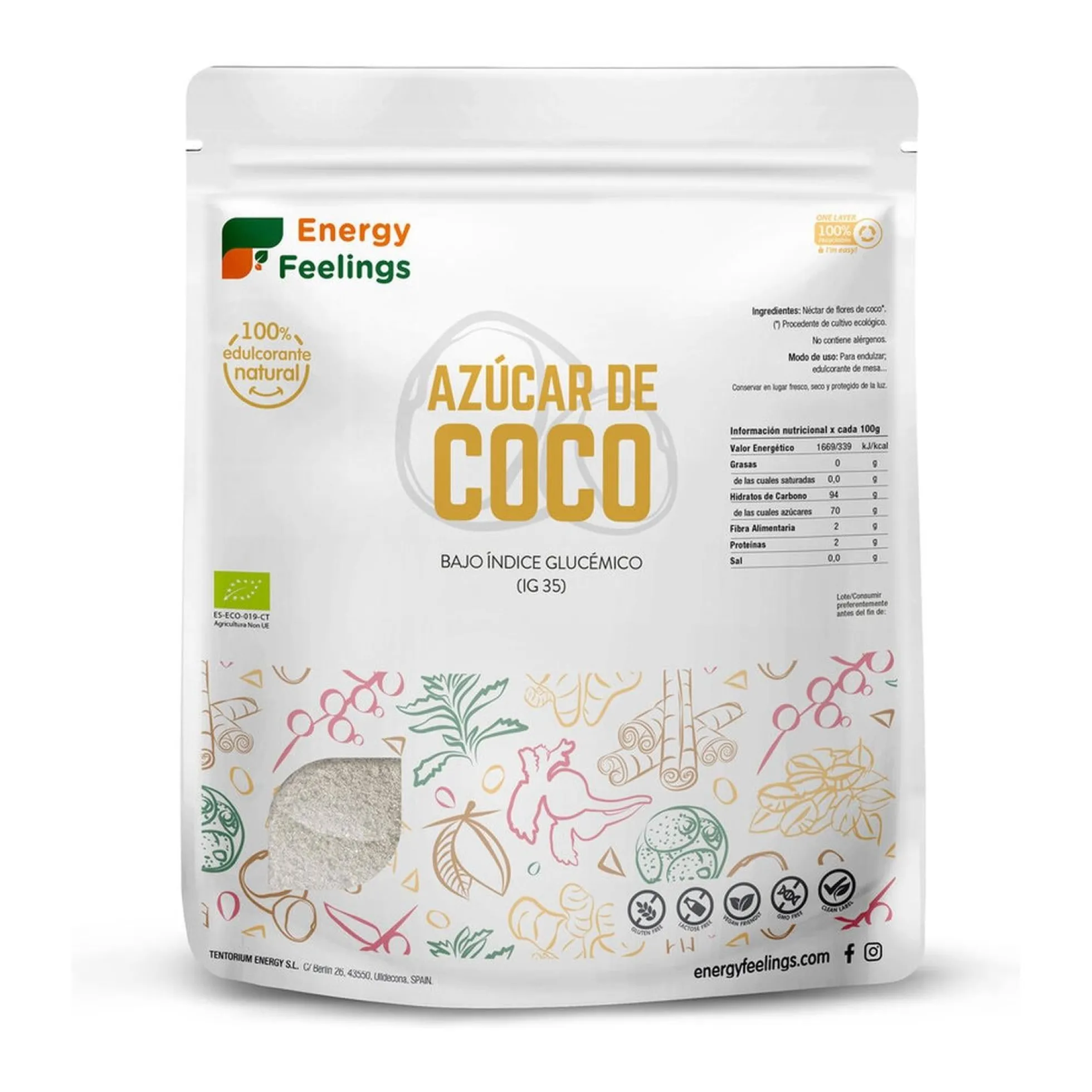 Azúcar de coco ECO Energy Feelings 500 g