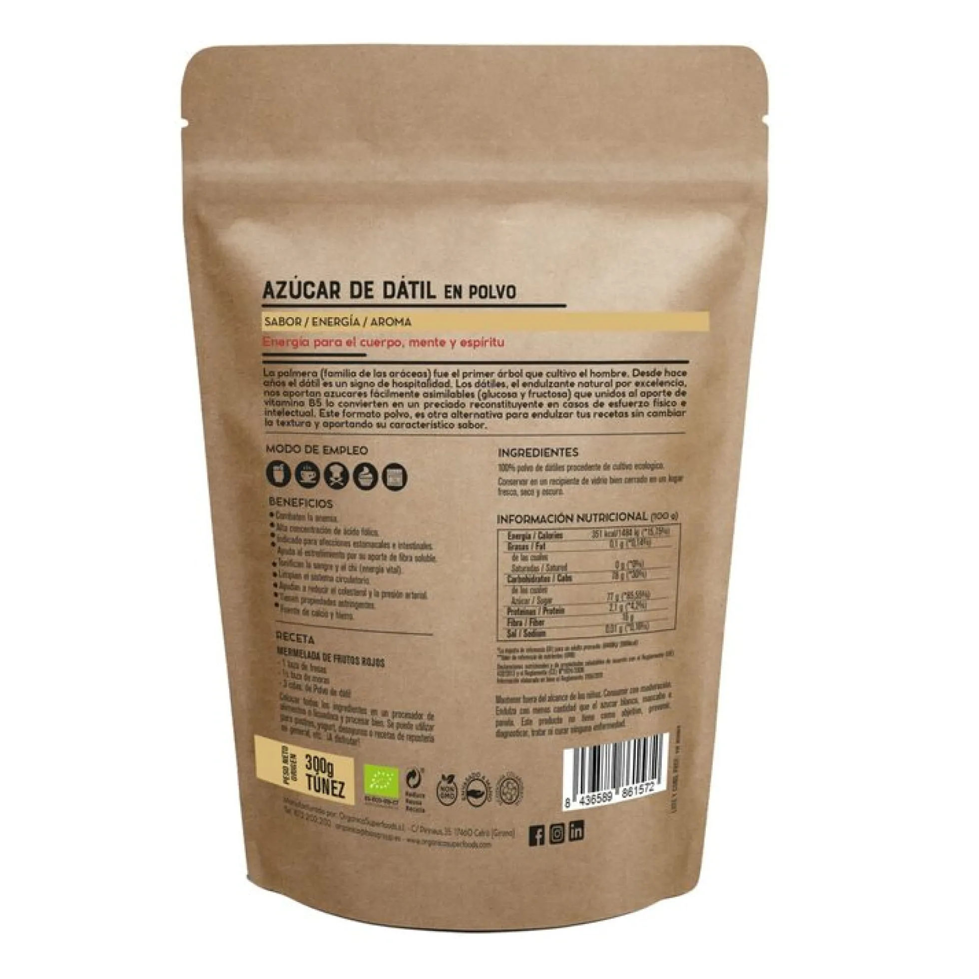 Azúcar De Dátil Bio 1kg - Orgánica Superfoods