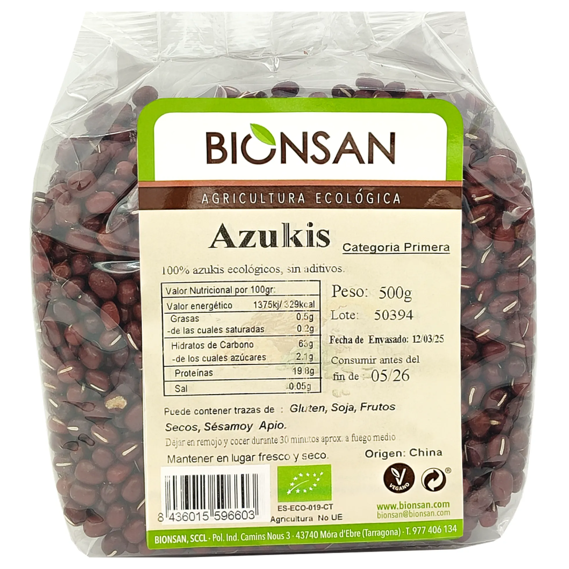 Azukis En Grano Ecológicos 500gr