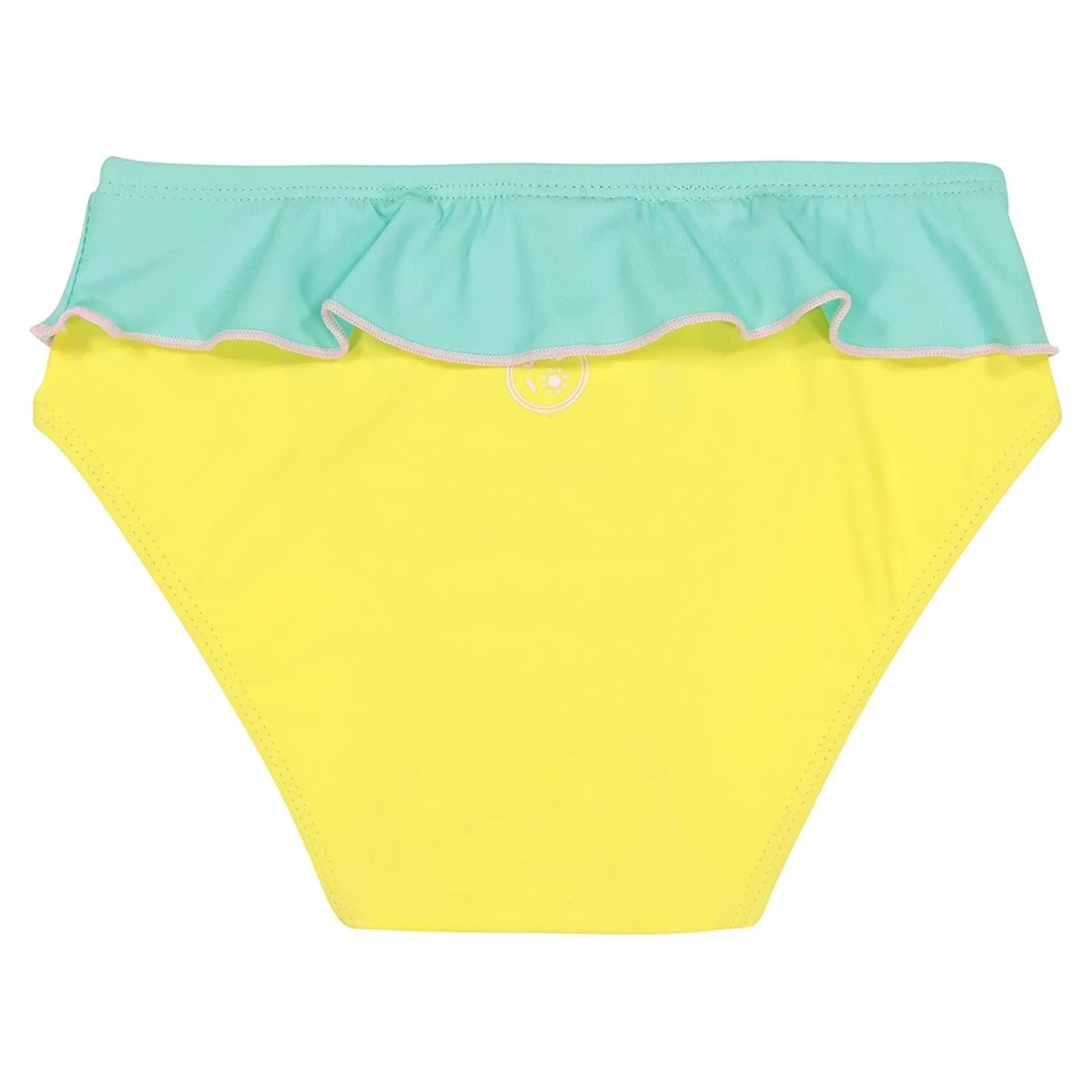 Bañador protector contra rayos UV amarillo y verde 6 meses