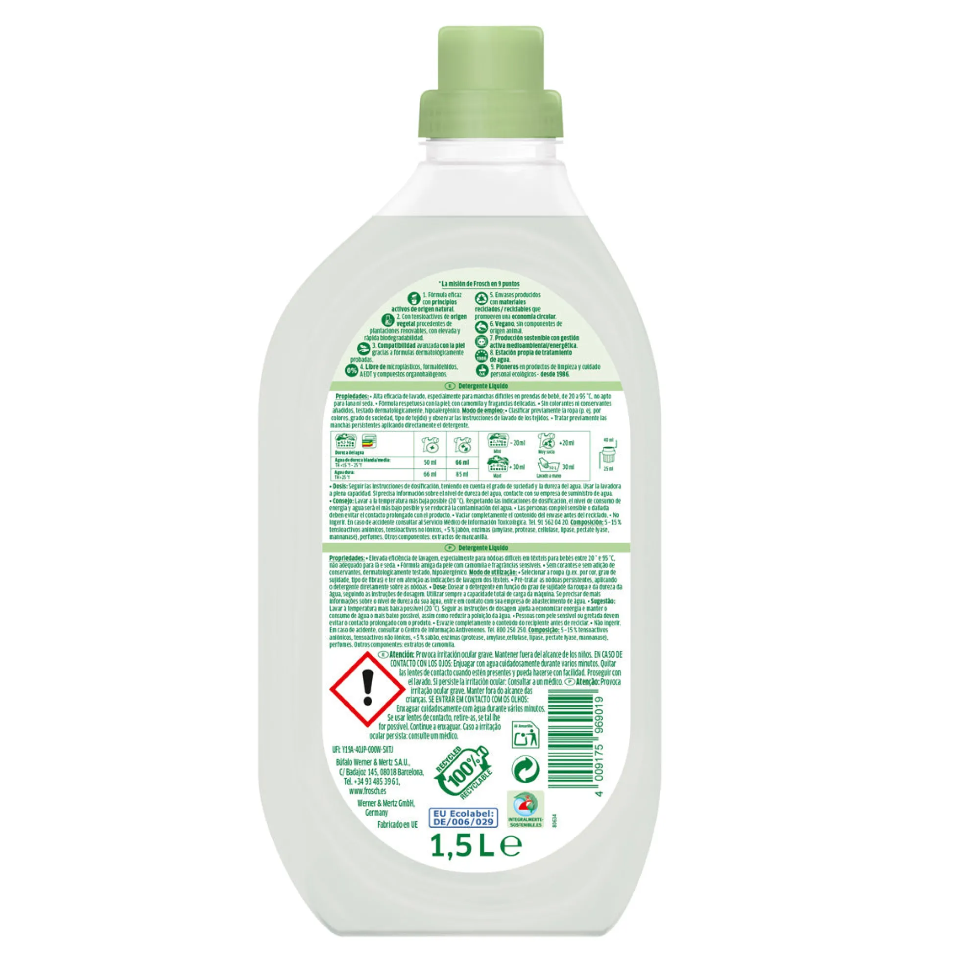 Baby detergente Frosch Pack 2 x 1.5 L