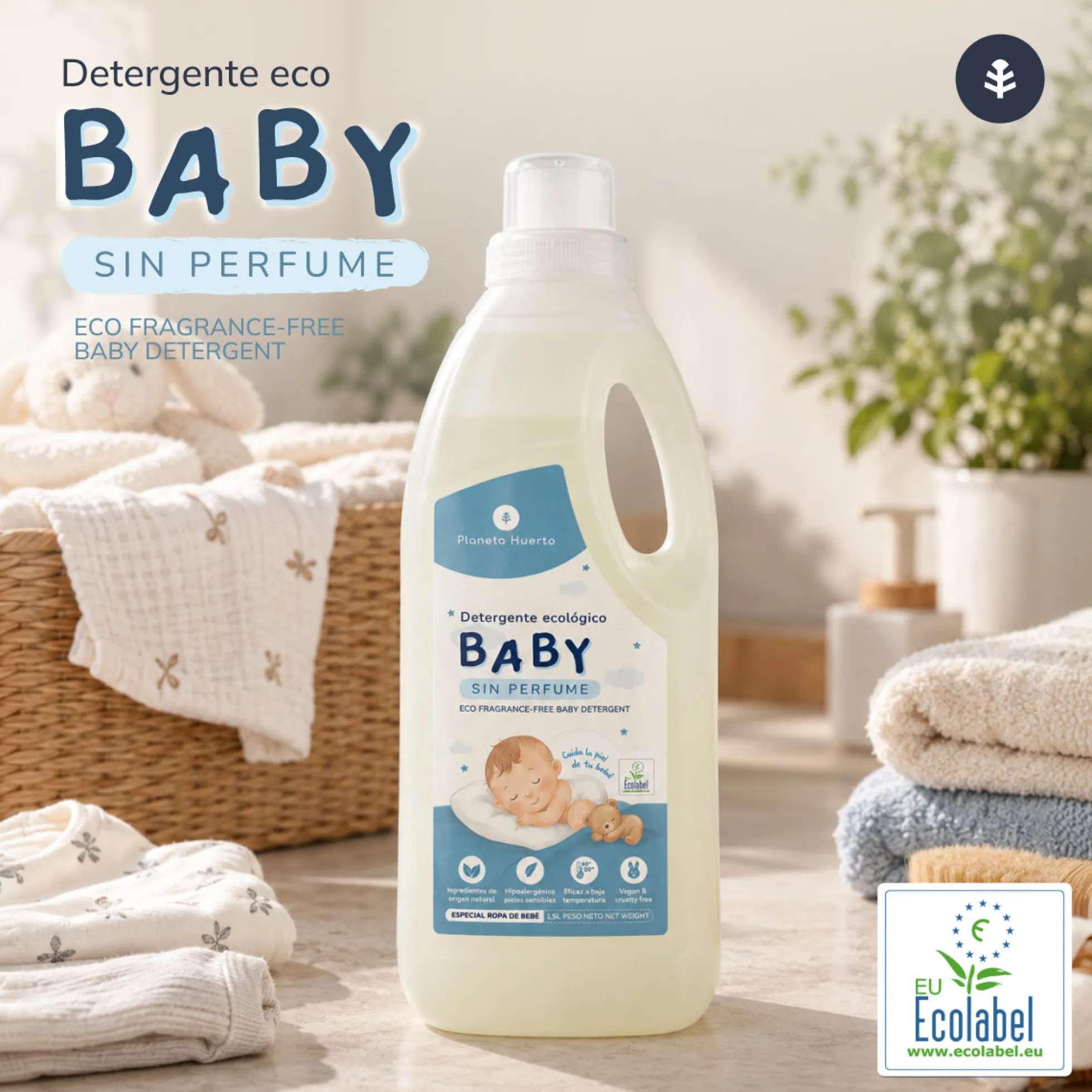 Baby Detergente suave para ropa ECO Planeta Huerto 1,5 L