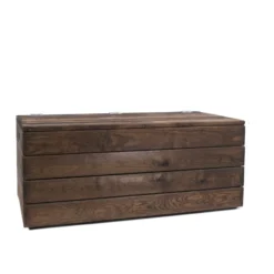 Baúl De Madera Takura Envejecida Con Estilo Japonés Vidahuerto 100x50x40 Cm.