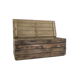 Baúl De Madera Takura Envejecida Con Estilo Japonés Vidahuerto 100x50x40 Cm.