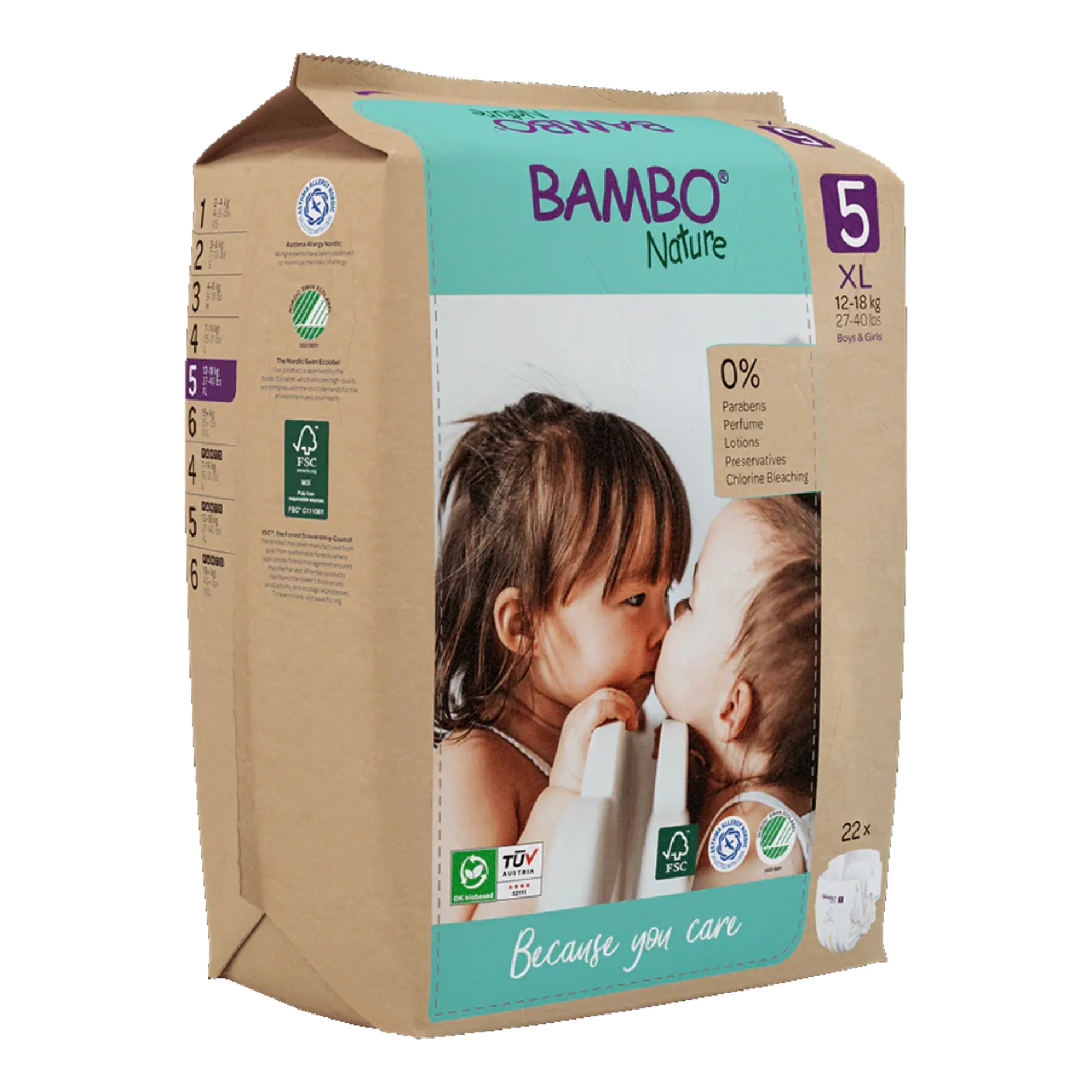 Bambo Nature pañales T5(12-18kg) 22 uds