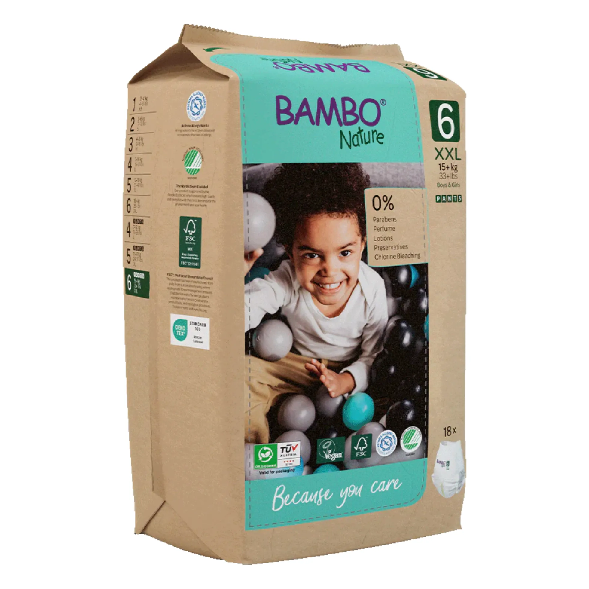 Bambo Nature pants T6 (+15kg) 18 uds