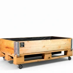 Bancal De Cultivo Pro De Madera De Pino Con Ruedas Urban Green Club - 120x80x40 Cm 200 L