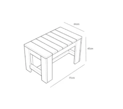Banco De Madera 75x44x45 Cm Hortalia